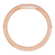 14K Rose 1/6 CTW Natural Diamond Stackable V Ring