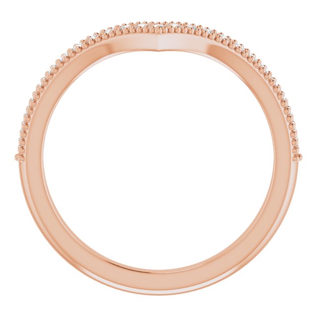 14K Rose 1/6 CTW Natural Diamond Stackable V Ring