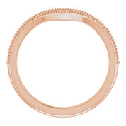 14K Rose 1/6 CTW Natural Diamond Stackable V Ring