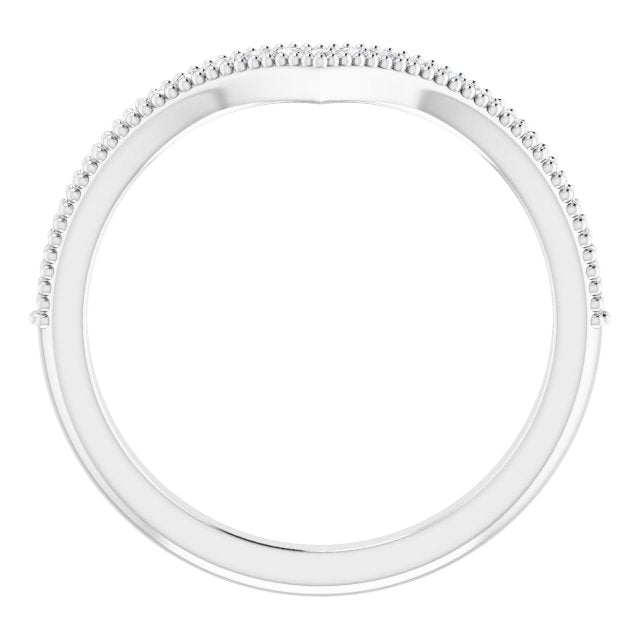 14K White 1/6 CTW Natural Diamond Stackable V Ring