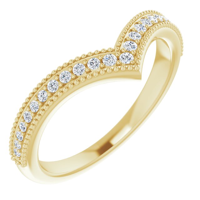 14K Yellow 1/6 CTW Natural Diamond Stackable V Ring