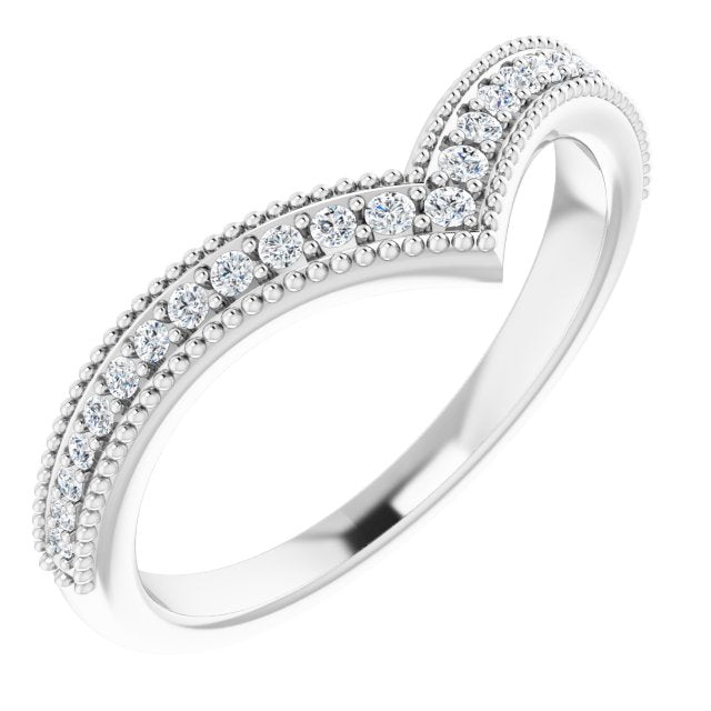 Sterling Silver 1/6 CTW Natural Diamond Stackable V Ring