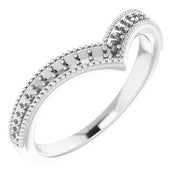 14K White 1/6 CTW Natural Diamond Stackable V Ring