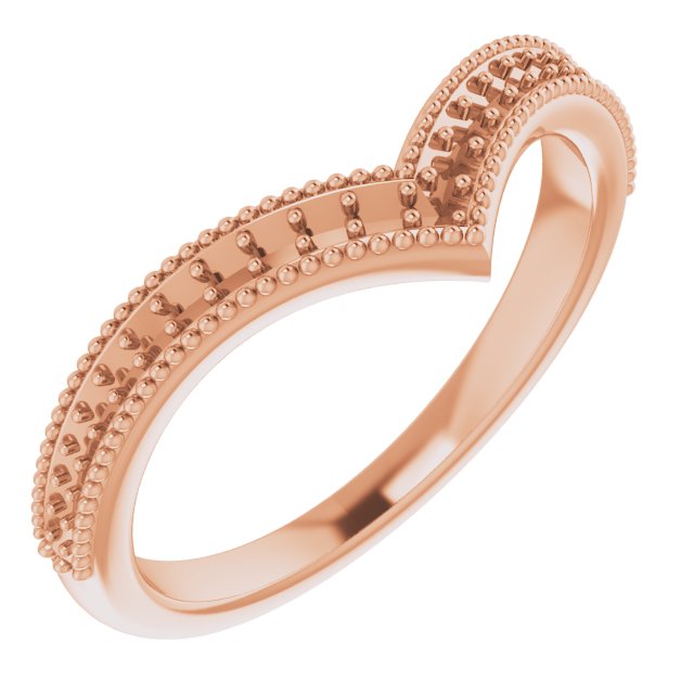 14K Rose 1/6 CTW Natural Diamond Stackable V Ring