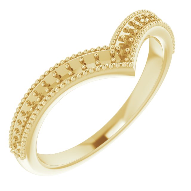 14K Yellow 1/6 CTW Natural Diamond Stackable V Ring