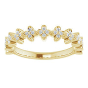 14K Yellow 1/6 CTW Natural Diamond Stackable Clover Ring