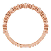 14K Rose 1/6 CTW Natural Diamond Stackable Clover Ring