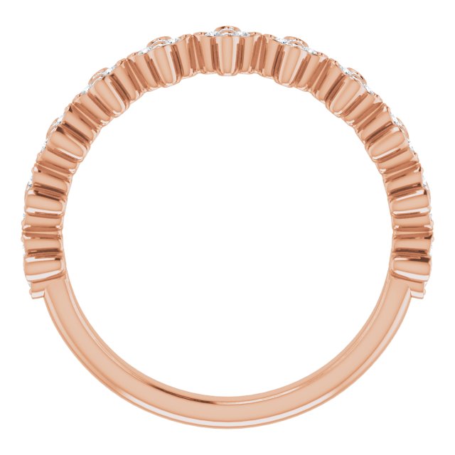14K Rose 1/6 CTW Natural Diamond Stackable Clover Ring