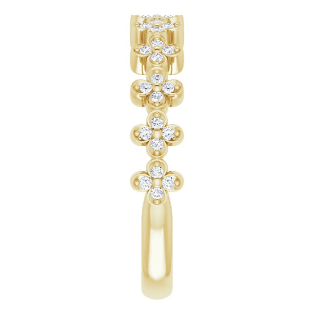 14K Yellow 1/6 CTW Natural Diamond Stackable Clover Ring