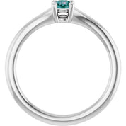Sterling Silver Imitation Alexandrite Youth Solitaire Ring