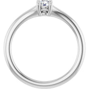 14K White 1/10 CT Natural Diamond Youth Solitaire Ring