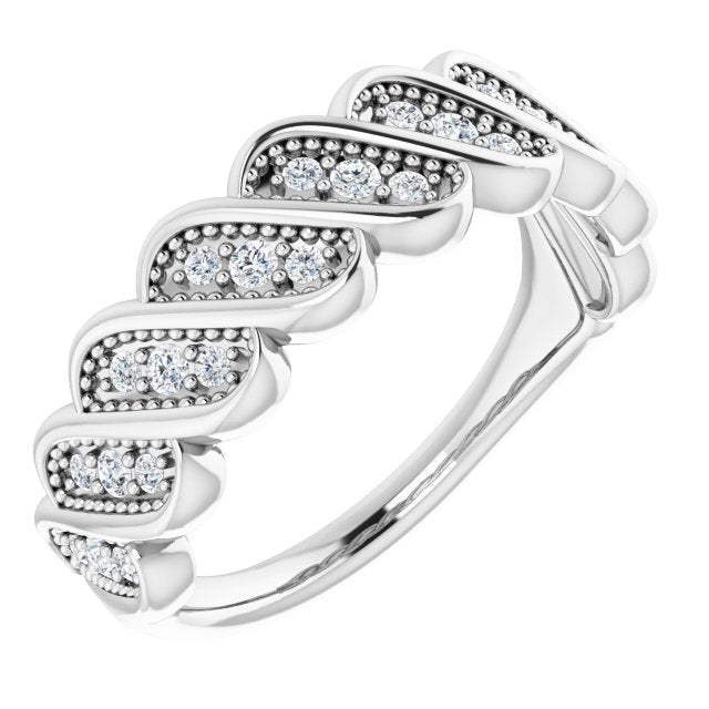 14K White 1/4 CTW Natural Diamond Stackable Ring