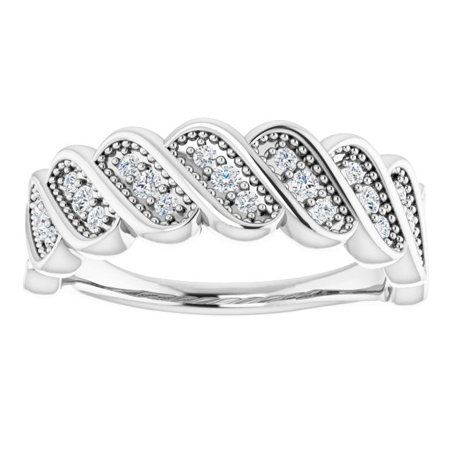 Sterling Silver 1/4 CTW Natural Diamond Stackable Ring