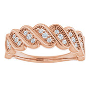 14K Rose 1/4 CTW Natural Diamond Stackable Ring