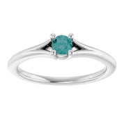 Sterling Silver Imitation Alexandrite Youth Solitaire Ring