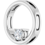 14K White 1/4 CT Lab-Grown Diamond Pendant