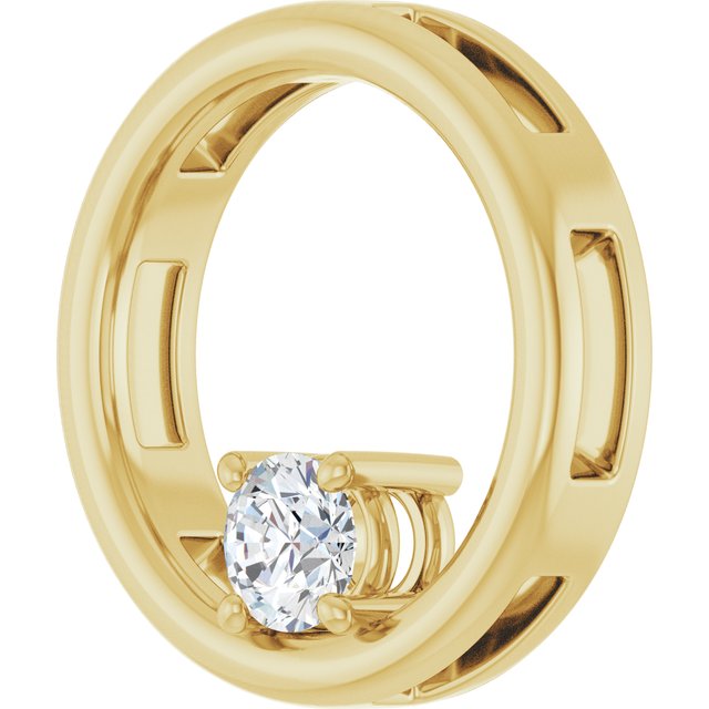 14K Yellow 1/4 CT Lab-Grown Diamond Pendant