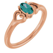 14K Rose Lab-Grown Alexandrite Youth Heart Ring