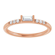 14K Rose 1/5 CTW Natural Diamond Stackable Ring
