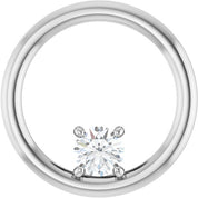 14K White 1/4 CT Lab-Grown Diamond Pendant