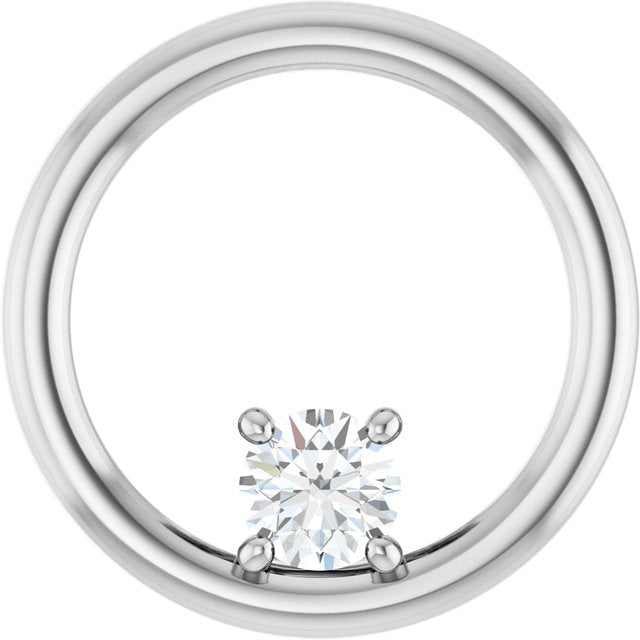 14K White 1/4 CT Lab-Grown Diamond Pendant