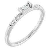 14K White 1/5 CTW Natural Diamond Stackable Ring