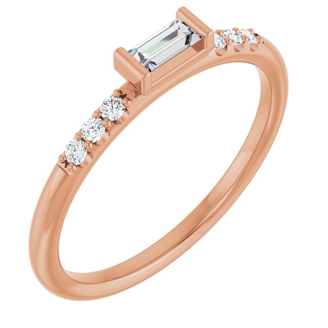 14K Rose 1/5 CTW Natural Diamond Stackable Ring