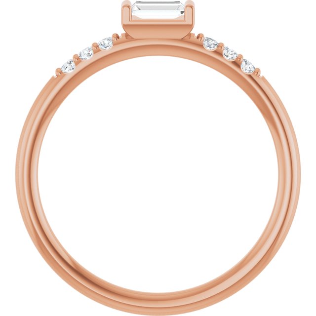 14K Rose 1/5 CTW Natural Diamond Stackable Ring