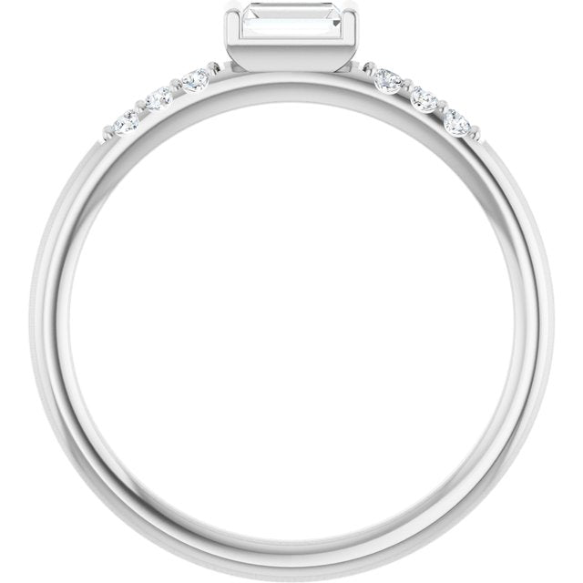 14K White 1/5 CTW Natural Diamond Stackable Ring