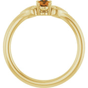 14K Yellow Natural Citrine Youth Heart Ring
