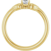14K Yellow Natural White Sapphire Youth Heart Ring