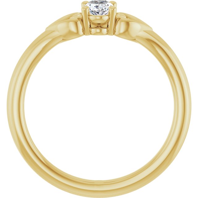 14K Yellow Natural White Sapphire Youth Heart Ring