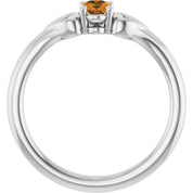 Sterling Silver Imitation Citrine Youth Heart Ring