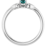 Sterling Silver Lab-Grown Alexandrite Youth Heart Ring