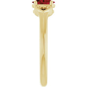 14K Yellow Natural Mozambique Garnet Youth Heart Ring
