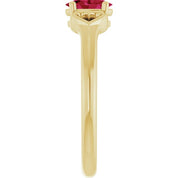 14K Yellow Natural Ruby Youth Heart Ring