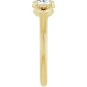 14K Yellow Natural White Sapphire Youth Heart Ring