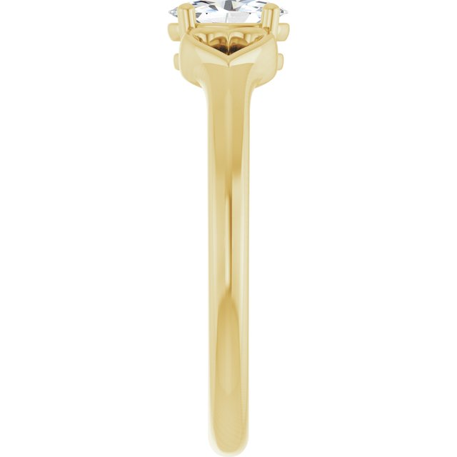14K Yellow Natural White Sapphire Youth Heart Ring