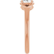 14K Rose 1/4 CT Natural Diamond Youth Heart Ring