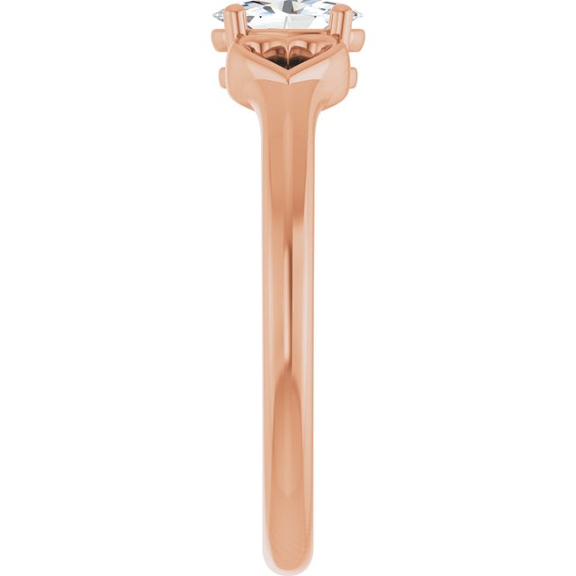 14K Rose 1/4 CT Natural Diamond Youth Heart Ring