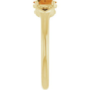 14K Yellow Natural Citrine Youth Heart Ring