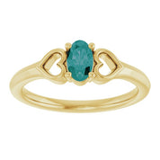 14K Yellow Lab-Grown Alexandrite Youth Heart Ring