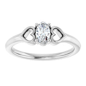 Sterling Silver Imitation Diamond Youth Heart Ring