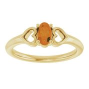 14K Yellow Natural Citrine Youth Heart Ring
