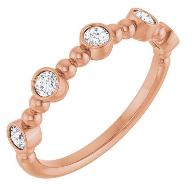 14K Rose 1/3 CTW Natural Diamond Stackable Ring