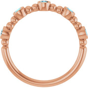 14K Rose Natural Aquamarine Stackable Ring