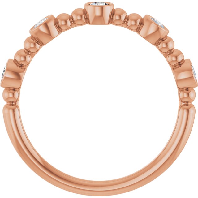 14K Rose 1/3 CTW Natural Diamond Stackable Ring