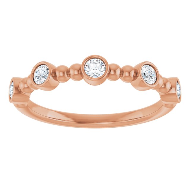 14K Rose 1/3 CTW Natural Diamond Stackable Ring