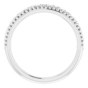 Platinum .04 CTW Natural Diamond Stackable Beaded Heart Ring