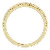 14K Yellow .04 CTW Natural Diamond Stackable Beaded Heart Ring